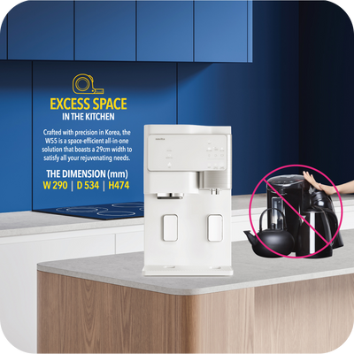 The Glacier W55 Hot/Cold Water Dispenser + Ice Maker (with Standard 2 Years Filters and 3 Years Warranty)