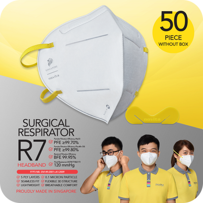 Adjustable fastener novita SG surgical respirator R7 headband FFP3 (50pcs without box)