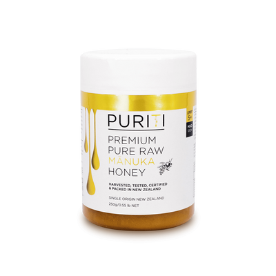 novita SG's PURITI Premium Raw Manuka Honey UMF 5+ | MGO 100, enriched with the immune system-boosting properties of Manuka honey.