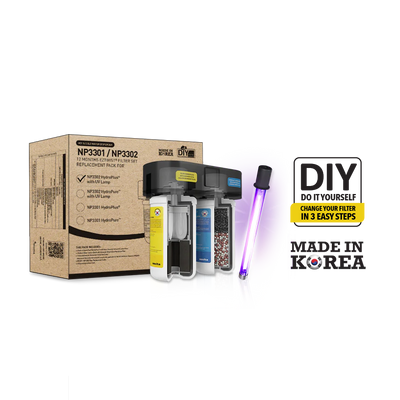 A box with a bottle of novita NP3302/W8 Filter Replacement Pack, a bottle of novita NP3302/W8 Filter Replacement Pack, and a bottle of novita NP3302/W8 Filter Replacement Pack.