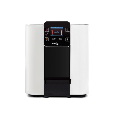 A white and black HydroCube™ Hot/Cold Water Dispenser W29 with 3 Years Warranty machine on a white background. (Brand Name: novita)