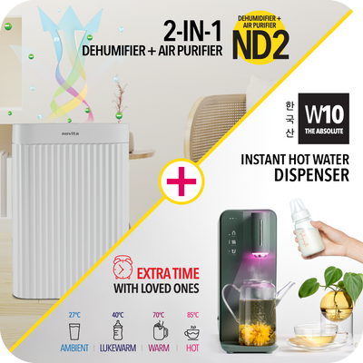 Non-Refundable Pre-Payment for New Homeowners - Bundle Set: Dehumidifier + Air Purifier The 2-In-1 ND2 + Instant Hot Water Dispenser W10