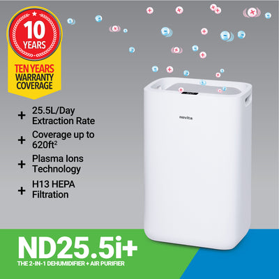 Trial w/o icon - Dehumidifier + Air Purifier The 2-In-1 ND25.5i+