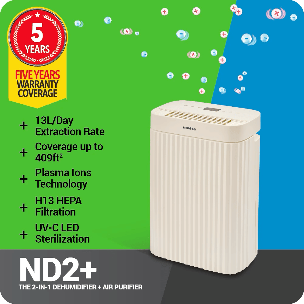 Trial w/o icon - Dehumidifier + Air Purifier The 2-In-1 ND2+