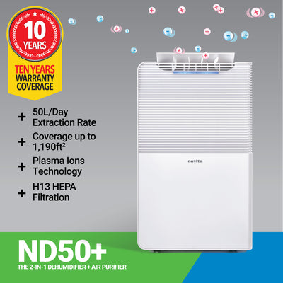 Trial w/o icon - Dehumidifier + Air Purifier The 2-in-1 ND50+