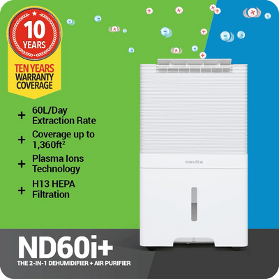 novita Dehumidifier + Air Purifier The 2-In-1 ND60i+