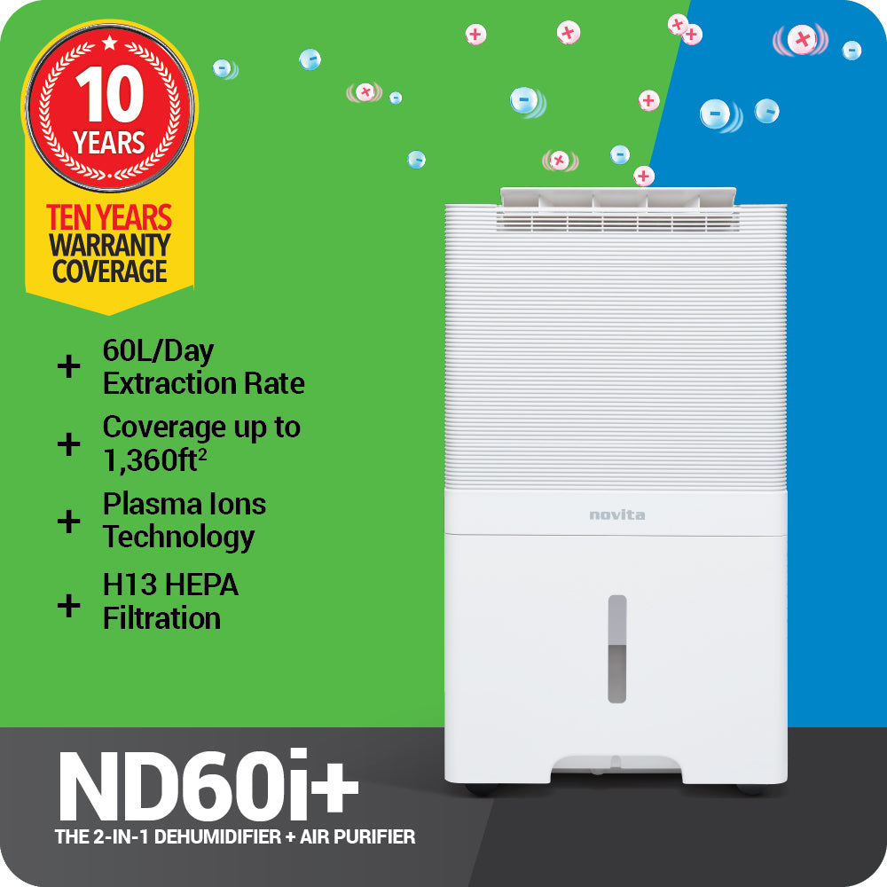 novita Dehumidifier + Air Purifier The 2-In-1 ND60i+