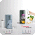A woman is holding a bottle of Instant Hot Water Dispenser W10 - The Absolute by novita SG and a bottle of juice.