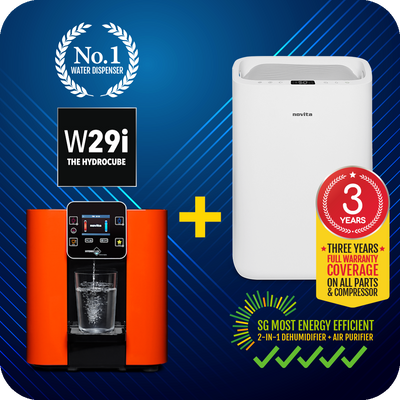 Corp-Bundle - Dehumidifier + Air Purifier The 2-In-1 ND25.5 + HydroCube™ Hot/Cold Water Dispenser W29i with 3 Years Warranty