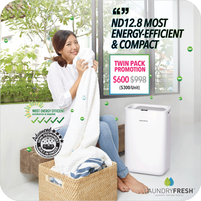 Novita ND12.8 Twin Pack, the most energy efficient compact air purifier.