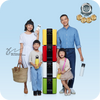 A family is posing for a photo with a novita HydroCube™ Hot/Cold Water Dispenser W29 with 3 Years Warranty.