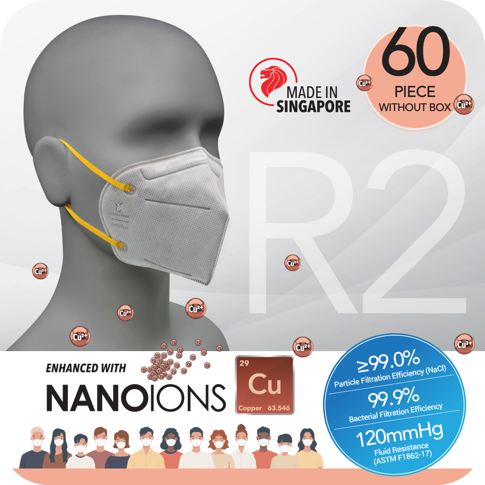 A mannequin wearing a face mask with the words 