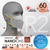 A mannequin wearing a face mask with the words "Nano Copper Ions Surgical Respirator R2 Earband KN95 (60pcs without box)" by novita SG.