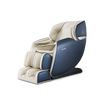 A blue and white novita Massage Chair B11 on a black background.