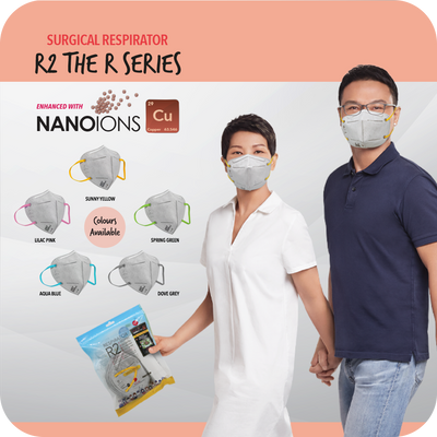 Novita SG Nano Copper Ions Surgical Respirator R2 Earband KN95 (60pcs without box) masks.