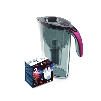 novita Bundle Deal HydroPlus® Water Pitcher NP3290UF & Filter Pack - Enhanced With Certified Advanced Ultra Hollow Membrane with 2 Pcs Filter Box NP3290UF Blue Bundle Fushsia Pink Bundle