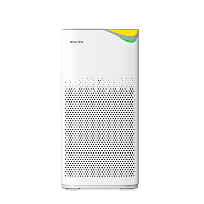 A white and green novita Air Purifier A2+H Product Warranty Extension – Standard Extended Carry-In Warranty on a white background.