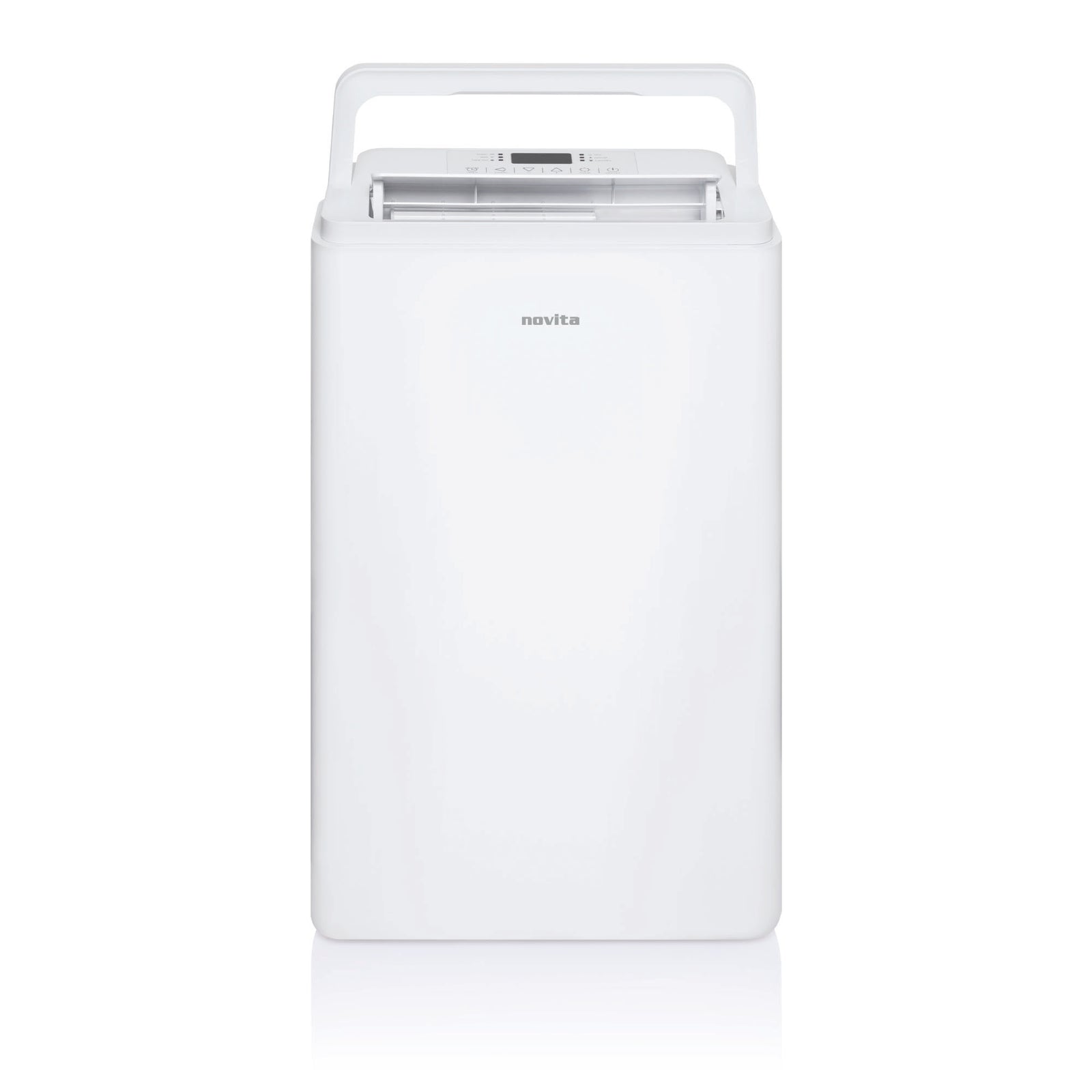 A white novita portable air conditioner on a white background.
