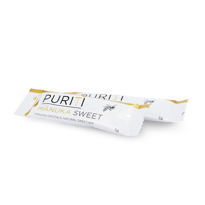 PURITI Manuka Honey Crystals UMF 5+ | MGO 100 bar on a white background. (novita SG)