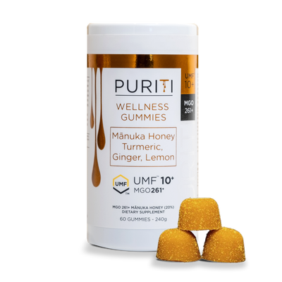 PURITI Manuka Honey Gummies with Turmeric, Ginger & Lemon UMF™ 10+ | MGO 261+