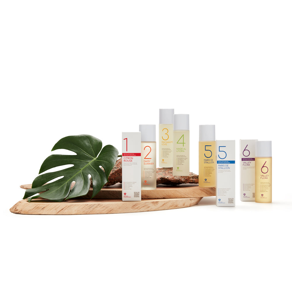 A wooden board with a variety of novita Air Purifier + Humidifier A2+H for sale displayed.