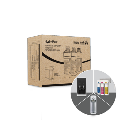 A box with a bottle of novita HydroPlus®/ HydroPure™ Filter Replacement Pack (NP313/ NP330/ NP335/ NP388US/ NP3360).